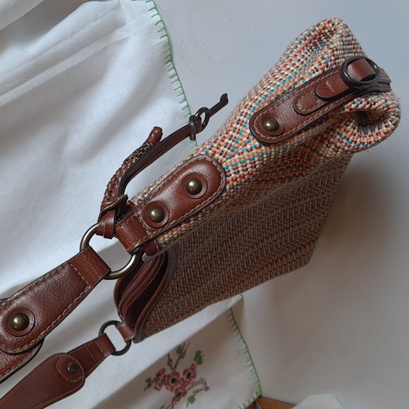 Fossil Multi Color Basket Weave Straw Purse - Picture 3 of 16